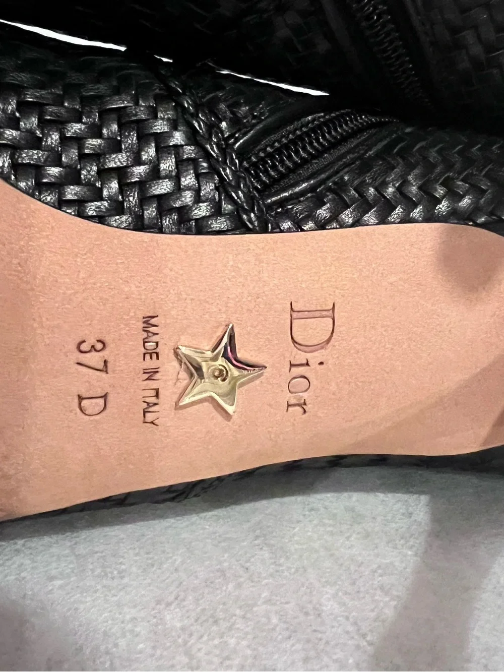 Christian Dior District Black Woven Pointed-Toe Ankle Boots